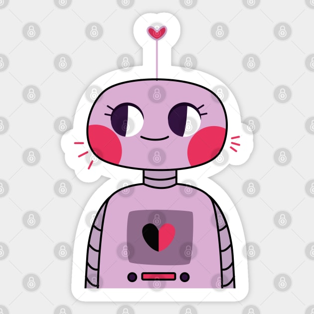 Miss Valentine Robot Sticker by Megadorim